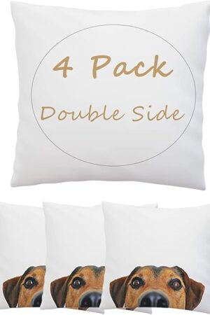 4 Pack Sublimation Blanks Throw Pillowcase Heat Transfer Cushion Covers with Invisible Zippers for DIY Printing Sofa Coach Decor White 15.7?x15.7? Polyester No Pillow Insert