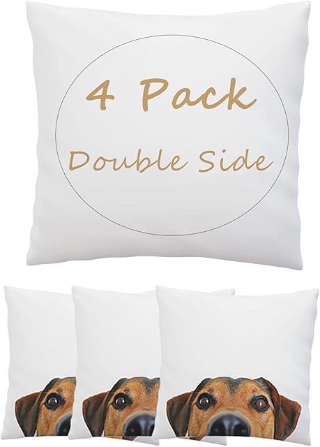 4 Pack Sublimation Blanks Throw Pillowcase Heat Transfer Cushion Covers with Invisible Zippers for DIY Printing Sofa Coach Decor White 15.7?x15.7? Polyester No Pillow Insert