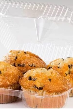 Decony Clear Jumbo Cupcake Giant Muffin Container Boxes disposable plastic boxes Holds 4 jumbo Cupcake muffins each - 11 boxes