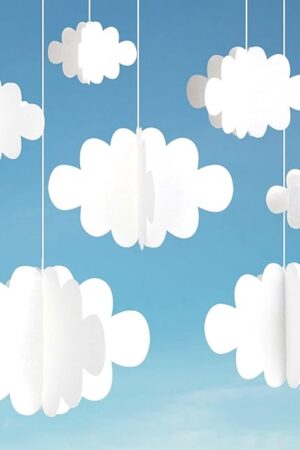 Ayfjovs 10 PCS 3D Cloud Decorations - White Hanging Clouds for Ceiling, Party Decorations, Ornaments, Wedding, Nursery, Children Room, Baby Baptism Party