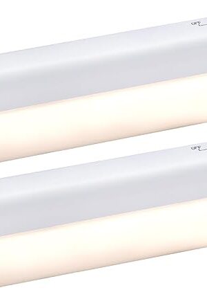 BLACK+DECKER PureOptics LED Battery Operated Under Cabinet Lighting, Motion Sensor On/Off, Warm White LED, Stick-On Install for Kitchen & Closets - 2 Bars