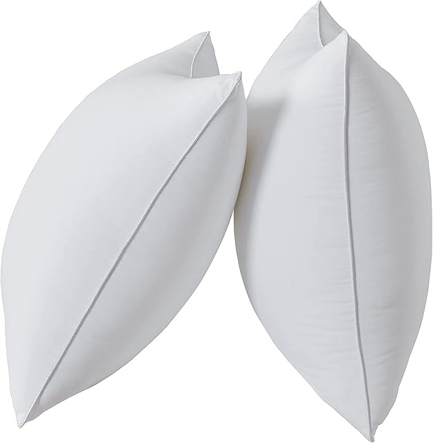 Qeils 18 x 18 Pillow Inserts Set of 2 White Throw Pillow Inserts with Soft Polyester Cover - Rectangle Square Interior Sofa Pillow Inserts Decorative Pillow Insert White Couch Pillow