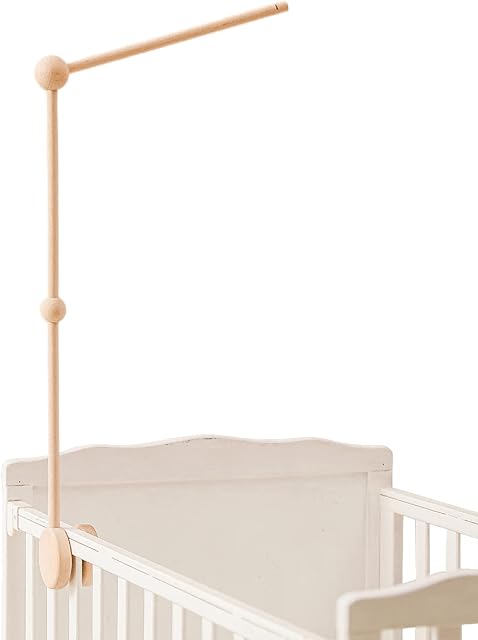 Baby Crib Mobile Arm,HBM Wooden Mobile Arm for Crib Mobile Hanger for Crib Baby Girl Nursery Decor