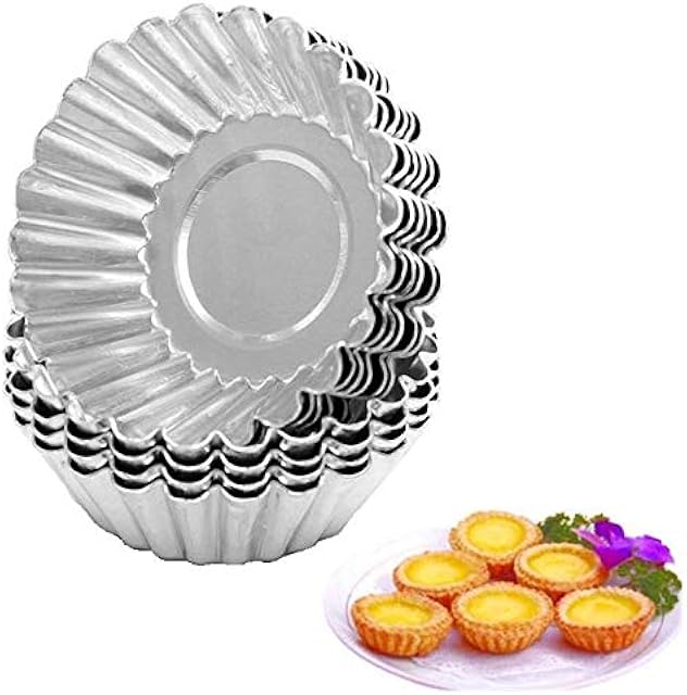 10 Pcs Stainless Steel Mini Tart/Pie Pans Reusable Tartlet Cupcake Baking Mold for Pies Baking Tool Non Stick