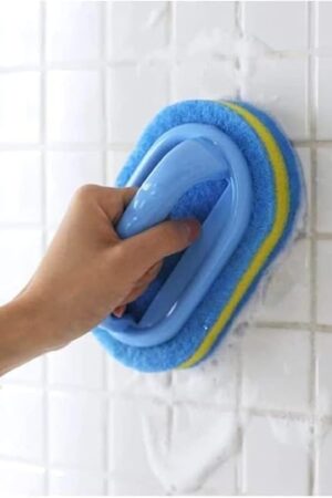 Cleaning Brush for Bathroom Kitchen Bathtub Toilet Cleaner All Purpose Shower Sponge Scrubbing Brush with Ergonomic Handle