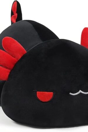 The Plush Axolotl Toy Plush Pillow Axolotl Stuffed Animal Toy Cute Plushies Kids Plush Toy Pillow(Black,30cm/11.8in)