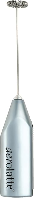 Aerolatte Steam-Free Milk Frother, Satin Finish, 18/8 Stainless Steel Whisk, BPA-Free Plastic Housing, Batteries Included