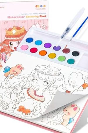 The PIRIE Paint with Water Coloring Books for Kids,Watercolor Painting Sets Painting Activity for Kids Ages 3 4 5 6 7 8+,Birthday Gifts Arts & Crafts Toy (Princess)