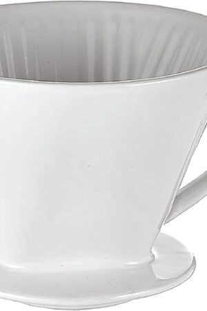 Cilio C104943 Porcelain Coffee Filter/Holder Pour-Over, 4/Medium, White