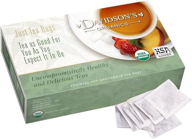 Davidson's Organics, Hibiscus Flowers, 100-count Unwrapped Tea Bags