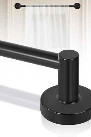 Black Magnetic Curtain Rod for Door:Magnet Curtain Rods for Classroom Whiteboard,Small Adjustable Magnetic Towel Bar,Tool-Free French Magnet Pole with Leather Protective Cover No Drilling 16-28"
