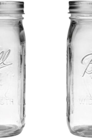 Ball Wide Mouth Glass Mason Jars with Lids and Bands, Used for Canning, Pickling, Juice, Jam, Jelly, Quart Size 32 Ounce (Pack of 2)