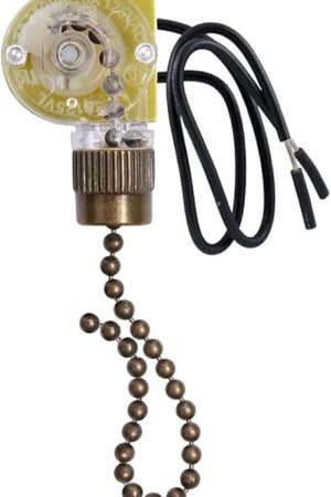 Ceiling Fan Switch Zing Ear ZE-109,Two-Wire On-Off Light Switch for Hunter Ceiling Fans Lamp and Wall Lights Replacement (Bronze Pull Chain)