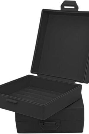 Bathroom Soap Dishes for Dr. Squatch Soap, Square Travel Soap Container with Lid, Portable Bar Soap Holder for Shower Soap Dish Box for Traveling Camping Outdoor Elimeta (2pack Black)