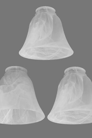 3 Pack Alabaster Glass Shade, Bell Shaped Light Fixture Replacement Globe or Cover with 2-1/8-Inch Fitter for Ceiling Fan Light Chandelier Wall Sconce G0106-Bell Frosted Glass Shade 3 Pack