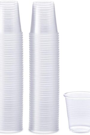 Comfy Package Clear Plastic Cups [3 oz - 100 Count] - Small | Crystal Clear, BPA-Free | For Water, Mouthwash, Bathroom, Tasting | Disposable Drinking Cups | Durable Polypropylene