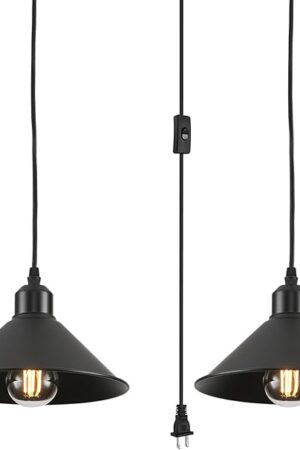 Black Pendant Light 2 Pack Industrial Vintage Pendant Lighting Fixtures