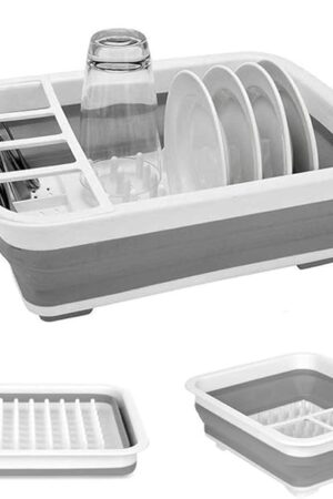 Collapsible Dish Drying Rack Portable Dish Drainer Dinnerware Organizer for Kitchen RV Campers Storage