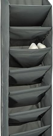 Amazon Basics 8 Tier Over the Door Shoe Organizer, Large, Dark Grey