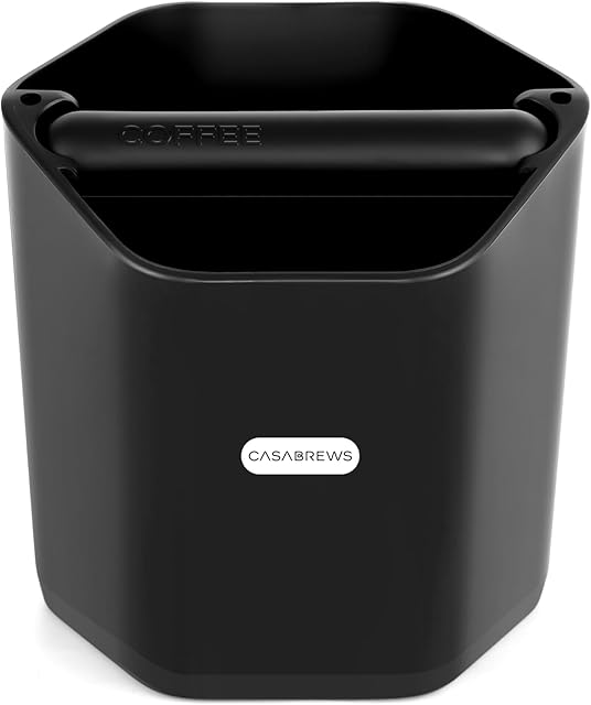CASABREWS KB16 Espresso Knock Box, 5 Inch Shock Absorbing Non Slip Coffee Ground Knock Box With Removable Knock Bar, Espresso Dump Bin for Home/Office, Espresso Machine Accessories