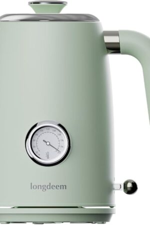 1L Small Electric Kettles Stainless Steel, Portable Travel Mini Hot Water Boiler Heater, Cool Touch Teapot, Auto Shut-Off & Boil-Dry Protection for Cooking, Business Trip and More, Green