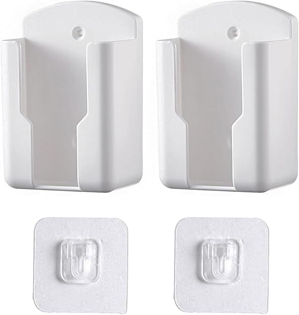 2pack Remote Control Holder,Self-Adhesive Wall Mount Phone Holder,Air Conditioner TV Remote Control Bracket,Wall-Mounted Mini Storage Box (2.67inch)