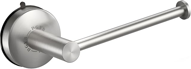 DGYB Suction Cup Toilet Paper Holder - No Drill Adhesive Wall Mount, 5.8 Inch Rustproof Stainless Steel TP Roll Holder for Bathroom Kitchen