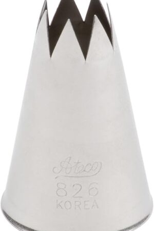 Ateco # 826 - Open Star Pastry Tip 1/2'' Opening Diameter- Stainless Steel