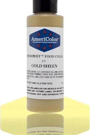 AmeriColor Amerimist Edible Paint and Airbrush Food Color, 4 1/2-Ounce, Gold Sheen