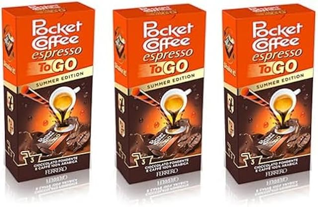 CAIYA 3 Packs of Pocket Coffee Espresso To Go 64.8 ml - Container Packs of 3 Pieces