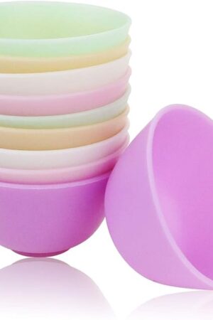BILLIOTEAM 10 PCS Multi colorful Silicone Mixing Bowl,Reusable Prep and Serve Bowls Condiment Bowls Facial Mask Bowl for Skincare,DIY Craft,Resin,Acrylic Painting