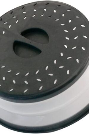 Collapsible Microwave Splatter Cover, 10.5 Inch, Dishwasher-safe, Microwave Plate Cover With Steam Vent，BPA-Free Silicone & Plastic(black)
