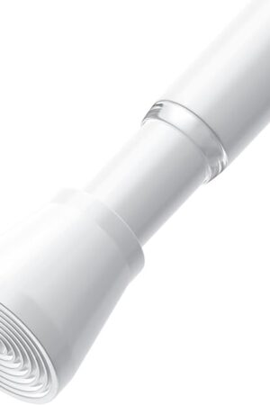 AIZESI White Tension Rod for Windows 28 to 48 inch, Adjustable Curtain Rods No Drilling, Expandable Spring Tension Curtain Rod, Non-slip Shower Curtain Rod for Bathroom Closet Doorway (7/8" Diameter)