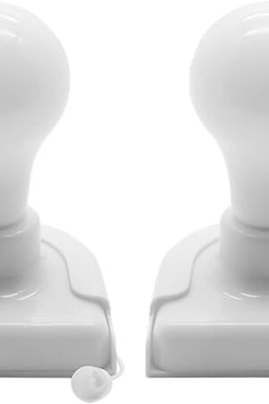 2 Pack Stick-Up Battery Operated Light Bulb, Battery Powered Wireless LED Closet Light Bulb, Self Adhesive Wall Mounted Light Fixture with Pull Chain for Cabinet Bedroom Living Room Kitchen