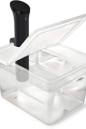 EVERIE Sous Vide Container 12 Quart EVC-12 with Collapsible Hinged Lid Compatible with Anova Nano or AN500-US00 or Anova Pro 3.0 or Anova Mini, Also Fits Instant Pot