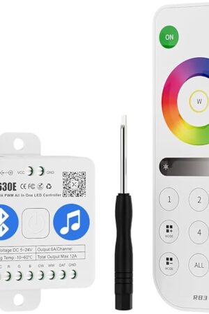 BTF-LIGHTING SP630E Bluetooth Controllers 4 Zones 2.4GHz RF RB3 Remote Kit Support FCOB COB SMD PWM or SPI RGB RGBW LED Strip WS2811 WS2812B WS2814 WS2815 SK6812 IC etc DC5V DC12V DC24V