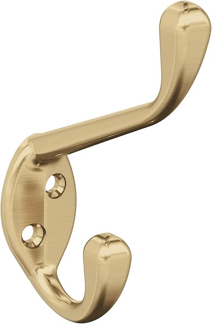 Amerock Noble Double Prong Decorative Wall Hook Champagne Bronze