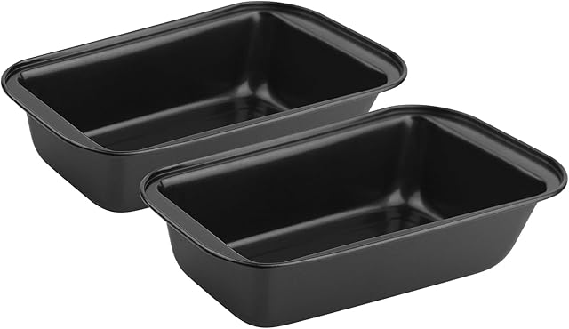 2PCS Nonstick Bread Pan - 8? x 4? Carbon Steel Loaf Baking Pans, Dishes,Rectangle Baking Supplies for Homemade Bread, Meatloaf, Cakes, Sourdough, Brownies, and Lasagnas