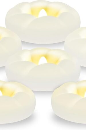 6PACK Flameless LED Floating Candles, 3'' Battery Operated Plastic Flickering Waterproof Tealights for Cylinder Vases, Centerpieces at Wedding, Party, Pool, Holiday (Warm White)