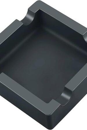 Cigar Ashtray,Silicone Outdoor Ashtray for Outside Patio Indoor,Large Cigar Rests Ash tray Outdoors,Unbreakable/Non-slip/Burn-resistant Ashtrays (Black)