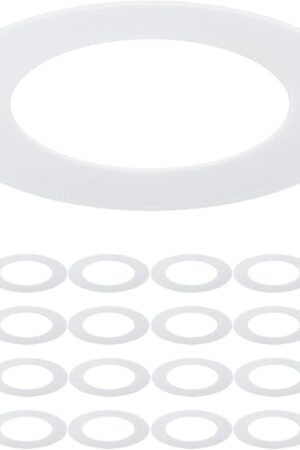 24 Pack 6 Inch Recessed Lighting Trims, Outer Diameter 8.58?, Inner Diameter 6.22?, Matte White Goof Rings for 6 Inch Recessed Lights, Durable Plastic Design, Downlight Design