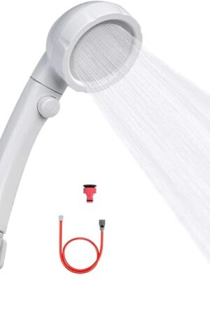 CAMPLUX Hand Held Showerhead with 5 FT Garden Hose, Portable Spray Shower Head, High Pressure Shower Head with ON/Off Switch