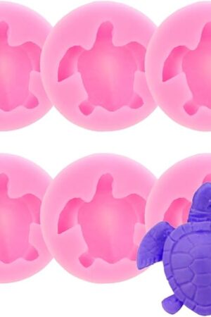 6 PACK Sea Turtle Silicone Mold, Turtle Candy Fondant Mold, Tortoise Chocolate Making Mould for Desserts DIY Baking Cake Muffin Bread Decoration Tools