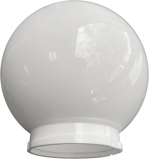 Beam Lighting 6-inch White Acrylic Replacement Globe - Cover for Ceiling, Wall Fixtures, Lamp Posts, or Streetlights