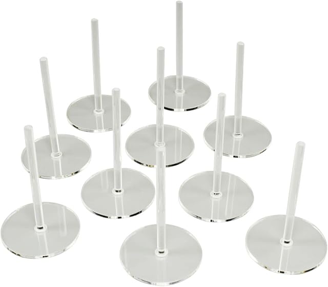 The LITKO 32mm Circle Flight Stands with 2-inch pegs, 1.5mm Clear (10)