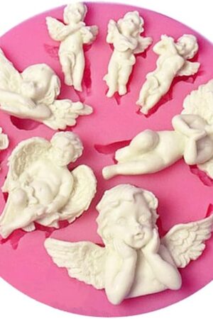 8 Fairy Sizes Shapes Angel Baby 3D Boy Wing Silicone Mold Tools for Make Chocolates Hard Candies Desserts Ice Candles Soap Baking Cake Decor