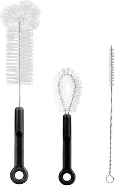 3-Pack Bottle Cleaning Brush Set - Long Water Bottle Brush, Straw Cleaner & Lid Brush for Baby Bottles, Travel Mugs, Wine Decanter, Narrow Spaces, Pipes & More