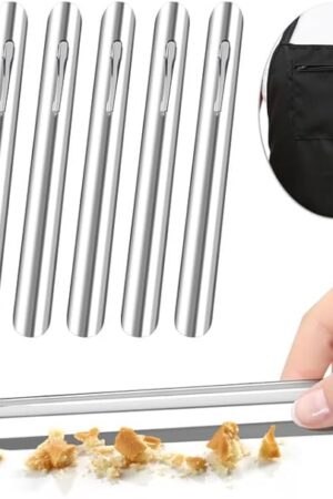 6PCS Restaurant Crumb Sweepers Table Crumb Sweepers Stainless Steel Table Crumb Scraper for Restaurants Homes, Crumber tool for Servers, Waiters, Waitresses(Silver)