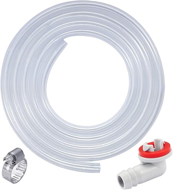 Drain Kit, Window Air Conditioner, 1 PCS Elbow Fitting, 3Feet Clear Vinyl Tube Material, Universal Mini-Split AC Unit, Adjustable Length, Draining Condensate