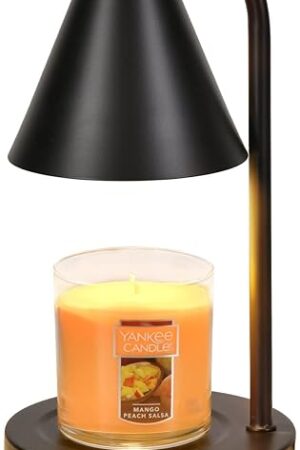 Candle Warmer Lamp, Electric Candle Lamp Warmer Gifts for Mom Women House Warming Gifts New Home Bedroom Decor Dimmable Wax Melt Warmer for Scented Wax with 2 Bulbs, Jar Candles (Black)